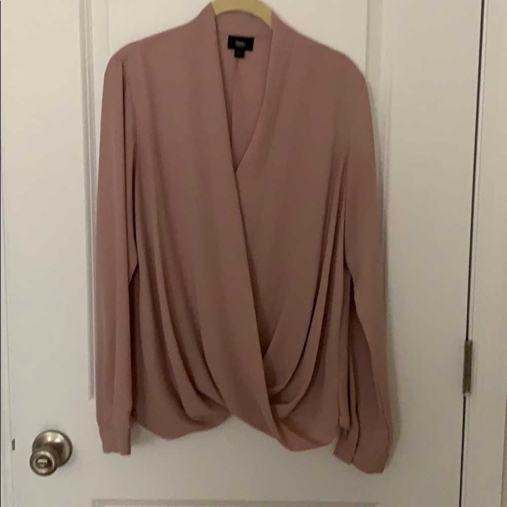 Long sleeve draped blouse